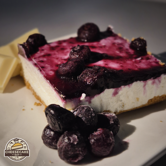 Blueberry & White Chocolate Cheesecake Slice