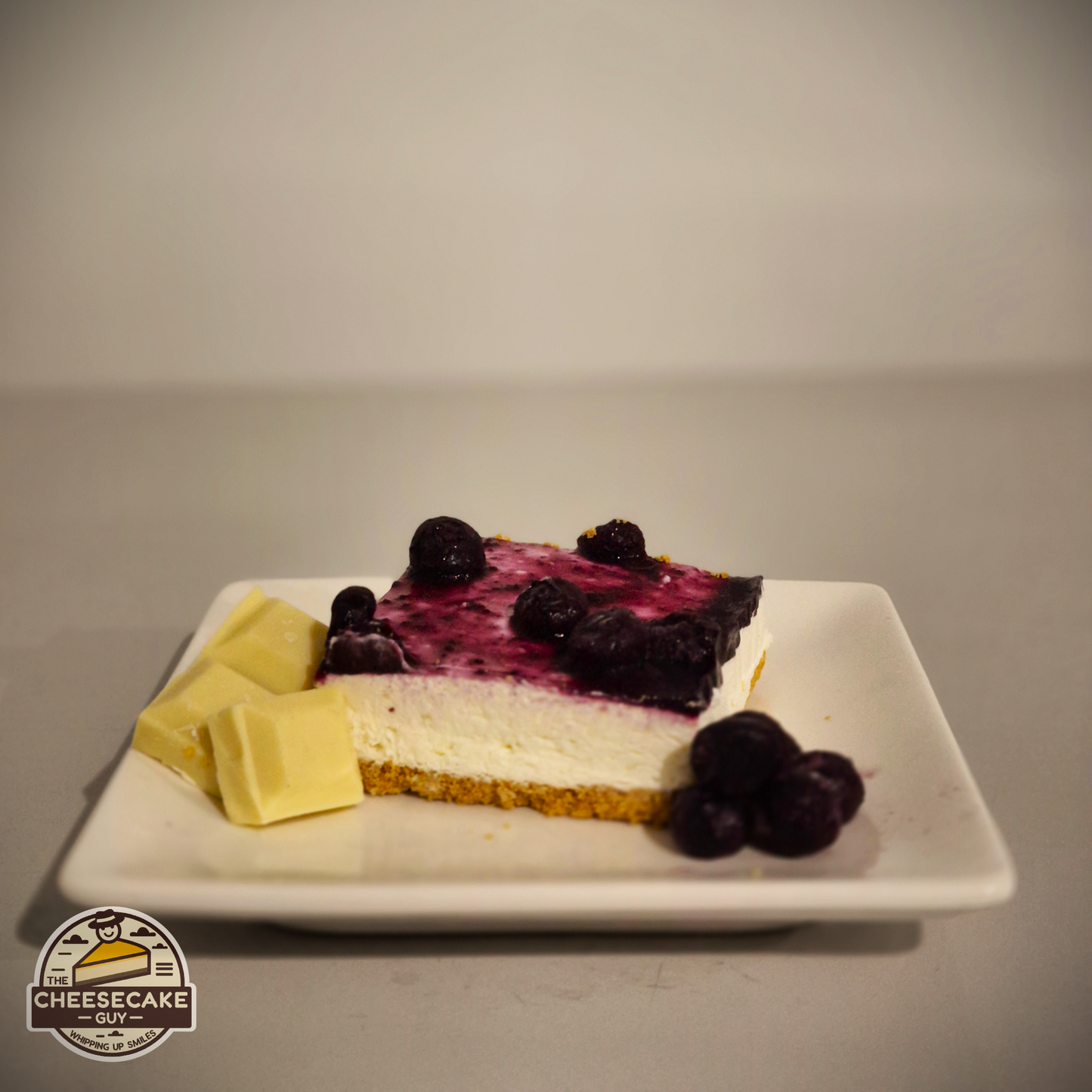 Blueberry & White Chocolate Cheesecake Slice